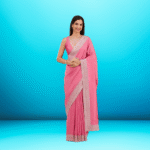 Onion Pink Zariwork Soft Silk Saree