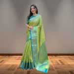 Green Tissue Silk Saree With Woven Work