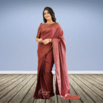 Sita - Dark Maroon Semi Silk Saree