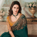 Silk Teal Green Wedding Wear Saree with Zari embroidery