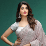 Peach Imported Saree With Sequence & Zari Flower Aplic Heavy Work