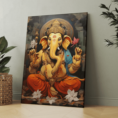 Elegant Lord Ganesha Canvas Wall Art