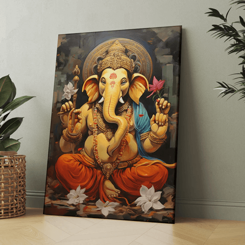 Elegant Lord Ganesha Canvas Wall Art
