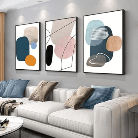 MPLONG Wall Art 3 Pieces Of Framed Decorative Paintings Abstract